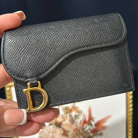 Dior Handbags - 🖤Dior Saddle Bloom Card Holder Black Goatskin